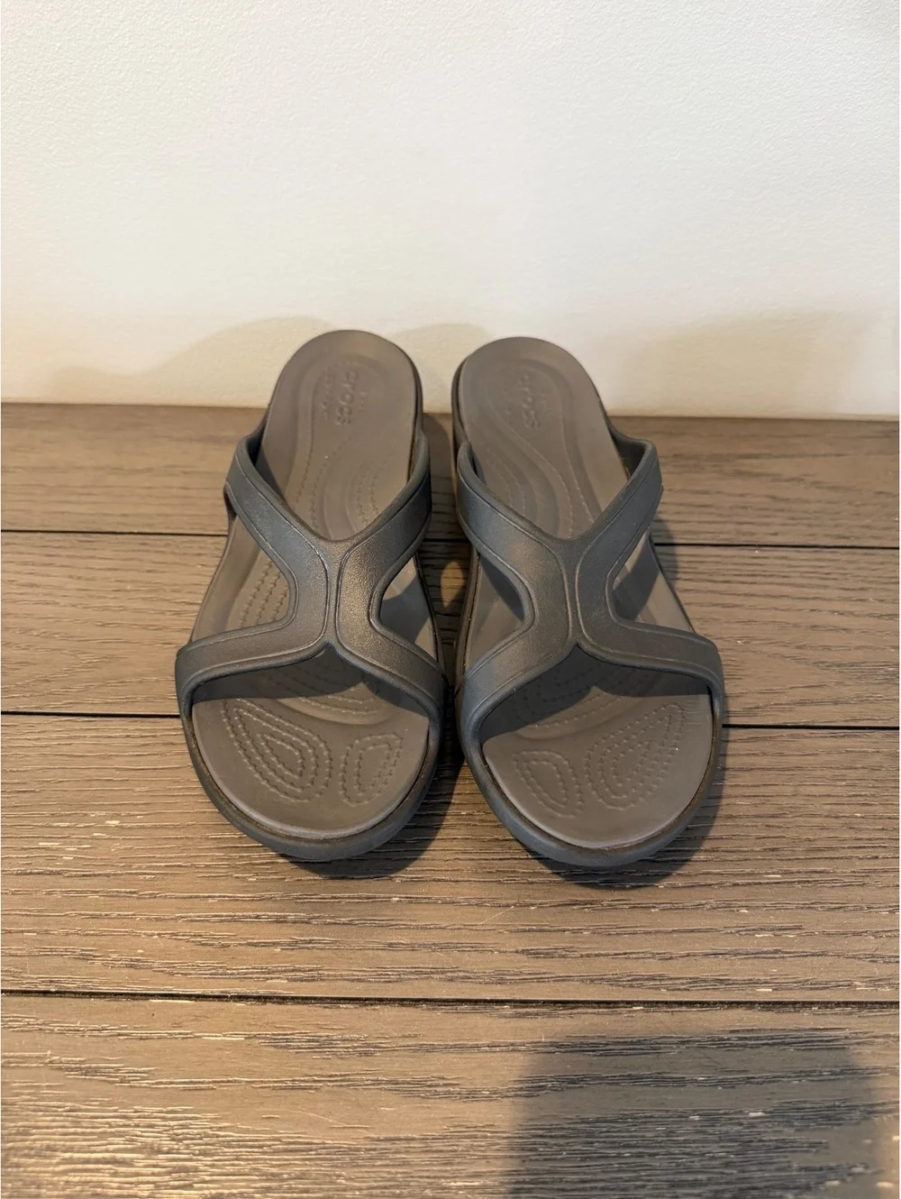 Crocs Women's Black Wedge Sandals Size 8